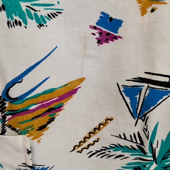 Vintage vacation print dress with pockets - Picture 5 of 6